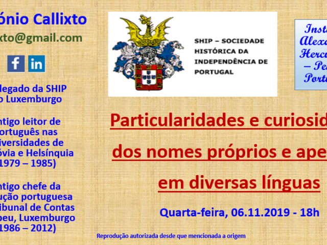 Cartaz conferência 6 de Novembro