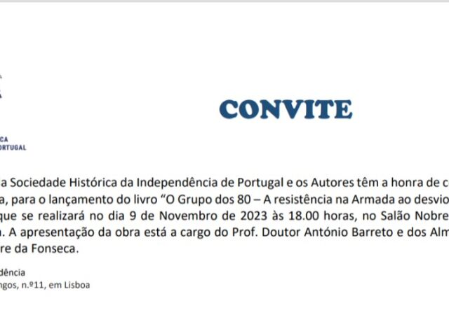 Convite 9 Novembro O grupo dos 80